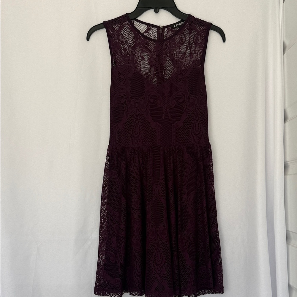 Express Lace Mini Dress - Deep Purple